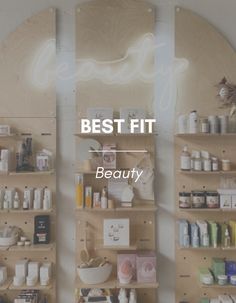 the best fit beauty products displayed on shelves