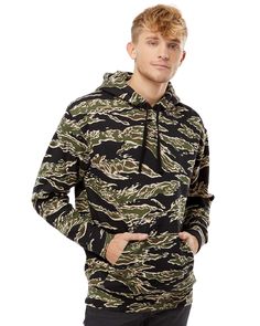 Shop Independent Trading IND4000J1 in Tiger Camo & get instant bulk discounts. This 75.00% Cotton, 25.00% Polyester Adult Sweatshirt is often used for Vinyl projects by our customers | Ships Fast | Award-Winning Customer Service. Camouflage Cotton Sweatshirt With Drawstring Hood, Camouflage Cotton Hooded Sweatshirt, Casual Camouflage Fleece Hoodie, Casual Camouflage Cotton Hoodie, Tiger Stripe Camo, Camo Hoodie, Tiger Stripes, Vinyl Projects, Wholesale Clothing