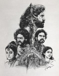 the poster for game of throne, which is drawn in pencil and colored with black ink