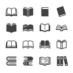 book icons set, simple style