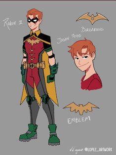 an image of batman and robin wayne from the animated movie, robin wayne is wearing red hair