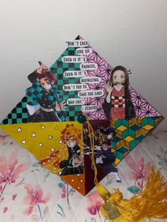 Anime, graduation cap, bachelors degree, demon slayer, Anime Grad Cap, Anime Graduation Cap Designs