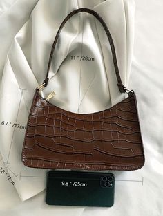 Bag For Love - Crocodile Embossed Baguette Bag - Women Shoulder Bags Product Description Color Coffee Brown Pattern Type Crocodile Style Elegant Bag Size Small Quantity 1 piece Magnetic No Type Baguette Bag Composition 100% Polyurethane Material PU Leather Size Chart INCH CM Size Bag Width Bag Height Bag Length one-size 2.8 6.7 9.8 Size Bag Width Bag Height Bag Length one-size 7 17 25 Similar Products h2 { text-align: center; } .red-box { width: 100%; display: flex; flex-direction: row; flex-wra Trendy Crocodile Pattern Baguette Bag For Everyday, Chic Crocodile Pattern Rectangular Baguette Bag, Chic Rectangular Crocodile Pattern Baguette Bag, Chic Rectangular Baguette Bag With Crocodile Pattern, Elegant Bags, Brown Pattern, Color Coffee, Baguette Bag, Coffee Brown