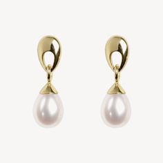 18ct Gold Pearl & Diamond Earrings | Aspinal of London Cheap Teardrop Pearl Charm Earrings, Luxury Yellow Gold Timeless Pearl Earrings, Pearl Teardrop Earrings, Teardrop Pearl Earrings, Freshwater Pearl Drop Earrings, Earring Drop, Pearl And Diamond Earrings, Aspinal Of London, Tiny Earrings