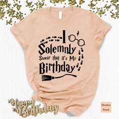 Harry Potter Birthday Shirts, Universal Birthday Shirts, Crew Neck Shirt With Screen Print For Birthday, Birthday Crew Neck Shirt With Sublimation Print, Birthday Shirt With Sublimation Print And Crew Neck, Harry Potter Birthday Shirt, Harry Potter Theme Birthday Party, Harry Potter Theme Birthday, It's My Birthday Shirt