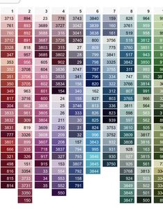 the color chart for different shades of paint