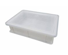 a plastic storage box with lid