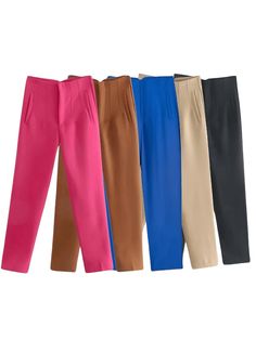 Elevate your style with these chic High Waist Ankle Length Pants for Women. Designed to flatter your figure, these pants feature a high waist that accentuates your curves and elongates your legs. The ankle length adds a trendy touch, perfect for showcasing your favorite footwear. Crafted with meticulous attention to detail, these pants also boast a seam detail that adds a touch of sophistication to your look. The seams not only enhance the overall design but also provide a slimming effect, giving you a sleek and polished appearance. The high waistband ensures a secure and comfortable fit, while the ankle length allows for easy movement. Whether you're heading to the office or going out for a night on the town, these High Waist Ankle Length Pants for Women are a versatile addition to your w Autumn Office Wear, Ankle Trousers, High Waist Pants, Maxi Dress Cocktail, Kids Clothes Boys, Women Pants, Pencil Pants, Ankle Length Pants, Blazers For Men