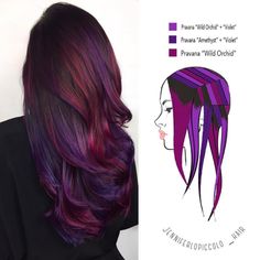 Wild Orchid Hair Color, Halle Hair, Hair Color Techniques, Hair Color Purple, Wild Orchid, Hair Dye Colors, Hair Painting, Cool Hair Color, Grunge Hair