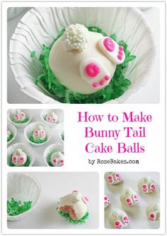 how to make bunny tail cake balls with fondant and icing on the inside