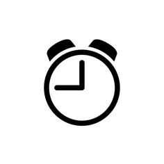 an alarm clock icon on a white background