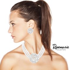 Women's Unique Circular Design Crystal Rhinestone Simulated Three Stra – Rosemarie Collections