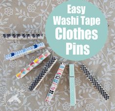 washi tape clothes pins arranged in a circle