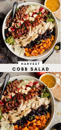 two bowls filled with different types of food