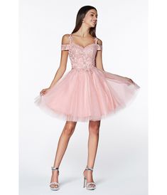 Blush Glitter Tulle Cold Shoulder Homecoming Dress - Unique Vintage - Womens, DRESSES, PROM AND SPECIAL OCCASION Cinderella Divine, Ray Of Light, Grand Entrance, Sweetheart Neck, Homecoming Dress, Beaded Lace, Lace Applique, A Line Skirt, Cocktail Dresses