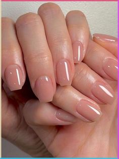 Short Nails Tan Skin, Pink Nails Tan Skin, Shiny Nude Nails, Nude Tan Nails, Nurse Nails Natural, Peach Nude Nails, Short Classy Nails Acrylic, Sheer Nude Nails, Nude Pedicure