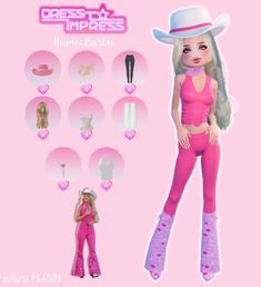 the doll is wearing pink pants and a white hat