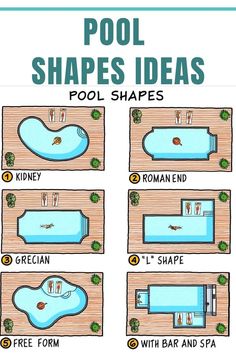 a diagram showing the different types of pool shapes and how to put them in it