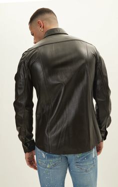 Ron Tomson - Men's Fashion - Jackets | Visit Official Site Fitted Timeless Leather Jacket, Timeless Fitted Leather Jacket, Luxury Fitted Collared Leather Jacket, Luxury Collared Leather Jacket For Business, Jackets Men Fashion, Leather Shirt, Leather Pieces, Wool Suit, Suit Shop