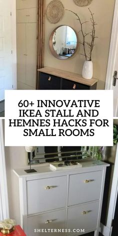 Add a marble or faux marble top to your IKEA Stall or Hemnes shoe cabinet for a touch of elegance. This not only makes the piece look more expensive but also provides a durable surface for keys decor or other essentials in your entryway.