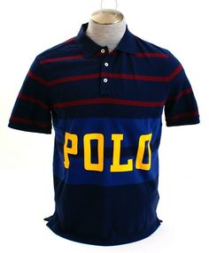 Free Shipping Within The USA!!! Men's Polo Ralph Lauren Signature Blue Short Sleeve Classic Fit Polo Shirt Gender: Men Brand: Polo Ralph Lauren Style: Short Sleeve Polo Shirt Style #: 710752861001 Color: Blue/Burgundy Stripes - Yellow Print Fit: Classic Fit (3) Button Polo Neckline Ribbed Knit Collar & Cuff Trim "POLO" Boldly Printed in Yellow on the Front 100% Cotton ***Measurements Available Upon Request International Buyers Please Note: Combined Shipping with Multiple Purchases Based on the W Blue Polo Shirt For Streetwear, Ralph Lauren Sporty Polo Shirt, Ralph Lauren Blue Polo Shirt, Casual Team-colored Polo Shirt With Graphic Print, Ralph Lauren Summer Polo T-shirt, Polo Shirt Style, Ralph Lauren Style, Yellow Print, Men's Polo