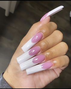 Xxl Acrylic Nails, Nails Plain, American Nails, Super Cute Nails, Polygel Nails, Glow Nails, French Acrylic Nails