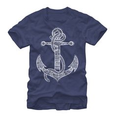 an anchor on a blue t - shirt