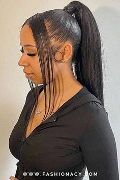 Explore the beauty of sleek ponytail hairstyles for black women, celebrating versatility and style with sleek lines and impeccable finish. Sleek Ponytail Black Women, Ponytail Black Women, Ponytail Hairstyles For Black Women, Women Celebrating