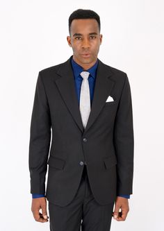 Delivered in as little as two weeks. Jacket & pants included. Vest optional. Covered by our Free Remake Guarantee. Complete the look with Shirts, Ties & Squares. Custom Made Suits, Body Posture, Body Proportions, Black Suit, Natural Curves, Black Suits, Tie And Pocket Square, Timeless Classic, Body Measurements