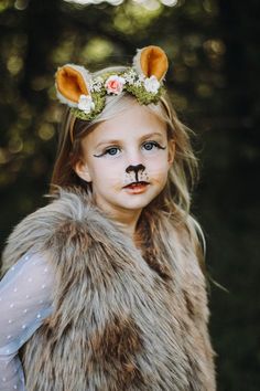 Lion Ear Woodland Headband lion bear halloween costume | Etsy Teddy Bear Ear Headbands, Woodland Headband, Lioness Costume, Brown Bear Birthday, Bear Halloween Costume, Moss And Flowers, Lion Ears, Festival Face Paint, Dress Up Halloween