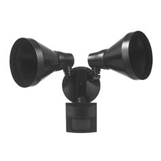 two black megaphones on top of each other