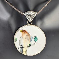 Beautiful Vintage/Antique Broken China Repurpose With Sterling Silver Hand Painted Bird Pendant On Canvas Cord With Sterling Lobster Clasp Pendant Is About 1.5" Diameter, Cord Is 16" Long 17.1 Total Weight Good Vintage Condition Broken China, Bird Pendant, Birds Painting, Repurpose, Lobster Clasp, Womens Jewelry Necklace, Vintage Antiques, Jewelry Necklaces, Women Jewelry