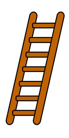 an image of a wooden ladder on white background