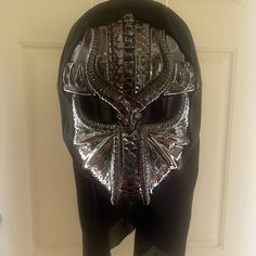 Brand New, Never Worn! Tag Is Still Intact! Adult One Size Metallic Halloween Mask. Halloween Mask, Halloween Masks, Black Gray, Black And Grey, Mask, Man Shop, Brand New, Halloween, Grey