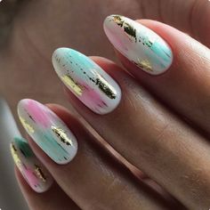 Nails Pastel, Unghie Sfumate, Kutek Disney, Colorful Nail, Diy Summer, Super Nails, Nail Swag, Ideas Nails