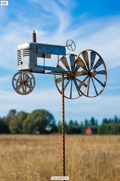 Charming Tractor Spinner Stake Barn Bar, Unique Yard Art, Whirligigs Patterns, Garden Spinners, Windmill Decor, Lotus Flower Pictures, Yard Ornaments, Diy Outdoor Furniture Plans, Wind Sculptures