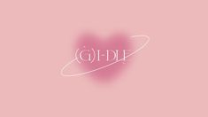 the word g i d e is written in white on a pink background with a heart