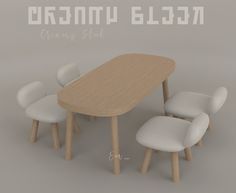 an image of a table and chairs with the words granny bl354 on it