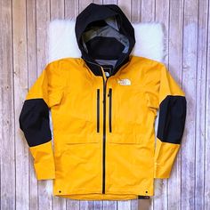 New With Tags- The North Face Men’s L5 Dryvent Waterproof Shell Ski Jacket In Summit Gold/ Tnf Black With Helmet Compatible Hood, Front Zip Closure, Zippered Pockets And Adjustable Cuffs. Standard Fit. Yellow Weatherproof Windbreaker For Winter, Yellow Waterproof Winter Outerwear, Yellow Waterproof Windbreaker For Fall, Waterproof Windbreaker For Skiing In Fall, Yellow Weatherproof Hooded Outerwear, Yellow Weatherproof Winter Outerwear, Winter Weatherproof Yellow Outerwear, The North Face Waterproof Sports Outerwear, Waterproof The North Face Outerwear For Sports