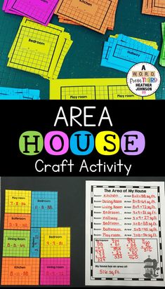 the area house craft activity is an easy way to learn how to use squares and numbers