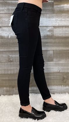 if you are one of the many roadies who love the cello pull on flares - then you will surely love these pull on mid-rise crop skinnies too! they're buttery soft and so comfy but still have the look of a trendy crop skinny jean. they can be worn cuffed or unrolled! the dark wash denim and the medium wash denim are very close in color with only slight variations. inseam measures 27" rolled or 29" unrolled, with a rise of 9" denim washes & black: 57% cotton, 26.4% polyester, 14.2% rayon & 2.4% spand Denim Washes, Elastic Waist Jeans, Waist Jeans, Dark Wash Denim, Dark Denim, Denim Wash, Jeggings, Flare Jeans, Mid Rise