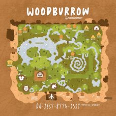 the map for woodburn, which is located on top of a brown background with white lettering