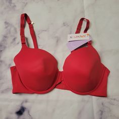 In Very Good Condition Brand New With Tags Joyspun Red Underwire Bra Size: 40c Bundle & Save Accepting Offers E Red Stretch Bra With Padded Cups, Fitted Seamless Red Bra, Fitted Red Seamless Bra, Red Fitted Seamless Bra, Cheap Seamless Red Bra, Red Fitted Push-up Bra, Red Push-up Bra With Adjustable Straps, Red Push-up Bra With Medium Support, Red Moisture-wicking Sports Bra