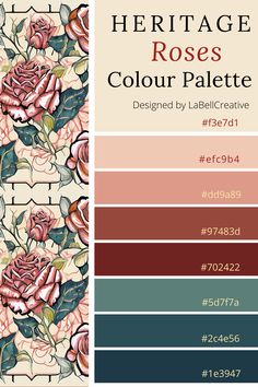 the color palette for heritage roses