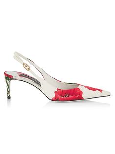 Poppy Print, Stefano Gabbana, Pink Pumps, Slingback Pump, Kitten Heel, Shoes Women Heels, Kitten Heels, Dolce And Gabbana, Shoes Heels