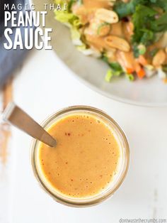 Ridiculously easy thai peanut sauce recipe that's slightly spicy, made in the blender and doubles as a dressing. Add to stir-fry, noodles, salads and satay! :: DontWastetheCrumbs.com Peanut Stir Fry Sauce, Easy Thai Peanut Sauce, Sweet Kale Salad, Homemade Caesar, Fry Noodles, Vietnamese Chicken