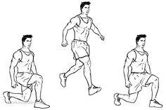 three men are running in different positions, one is wearing shorts and the other has a shirt