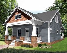 this is an artist's rendering of the small cottage style house plans for families