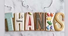 there is a word made out of cookies and letters