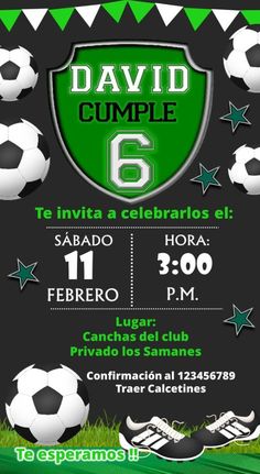 a poster for a soccer game with the name david cumple 6 on it's back